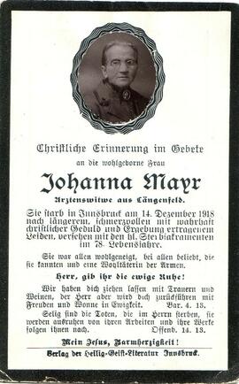 Mayr Johanna, +1918