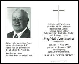 Aschbacher Siegfried, +1985