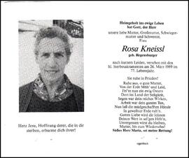 Kneißl Rosa, geb. Regensburger, +1989