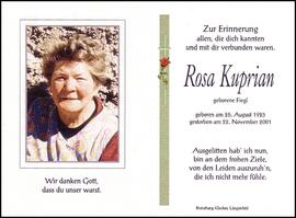 Kuprian Rosa, geb. Fiegl, +2001