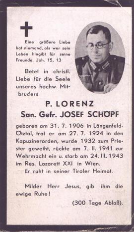 Schöpf Josef, Pfarrer, 2. Weltkrieg, +1943