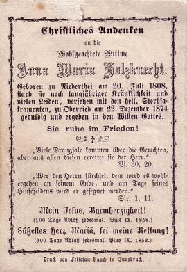 Holzknecht Anna Maria, +1874