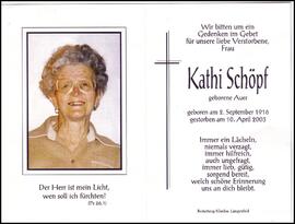 Schöpf Katharina, geb. Auer, +2003
