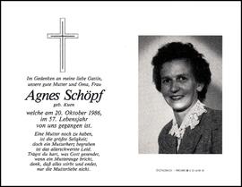 Schöpf Agnes, geb. Kuen, +1986