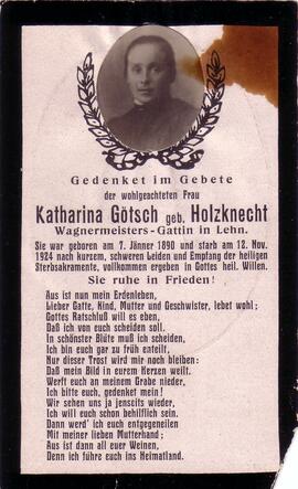 Götsch Katharina, geb. Holzknecht, +1924