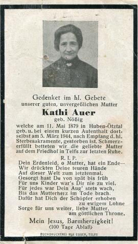 Auer Katharina, geb. Nösig, +1944