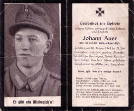 Auer Johann, 2. Weltkrieg, +1943