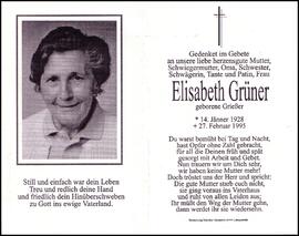Grüner Elisabeth, geb. Grießer, +1995