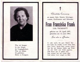 Frank Franziska, geb. Tschenett, +1963