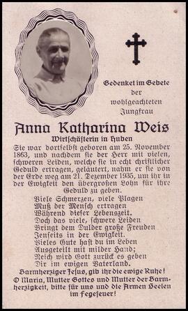 Weis Anna Katharina, +1935