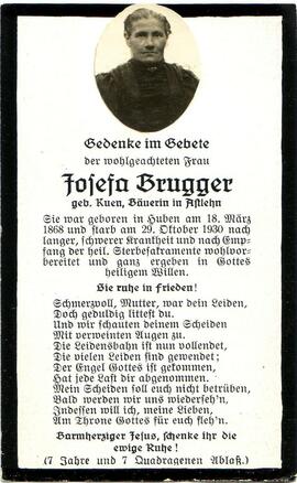 Brugger Josefa, geb. Kuen, +1930