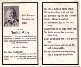Klotz Judith, geb. Schöpf, +1955