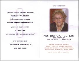 Feltein Notburga, geb. Stippler, +2009