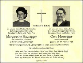 Hausegger Otto und Margarethe, geb. Sommavilla, +1977