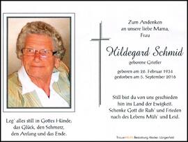 Schmid Hildegard, geb. Grießer, +2016