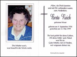Reich Berta, geb. Moser, +1999