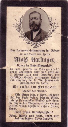 Karlinger Alois, +1914