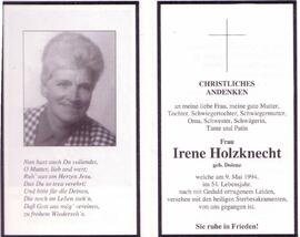 Holzknecht Irene, geb. Dolenz, +1994