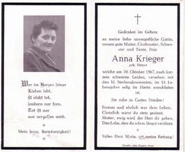 Krieger Anna, geb. Rinner, +1967