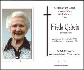 Gstrein Frieda, geb. Mrak, +1995