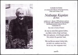Kuprian Notburga, geb. Kuen, +1986