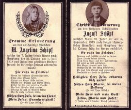 Schöpf Angelina und August, +1918