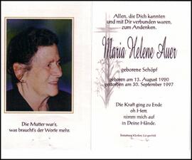 Auer Maria Helene, geb. Schöpf, +2007