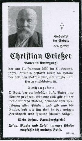 Grießer Christian, Untergurgl, +1950