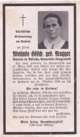 Götsch Adelinde, geb. Brugger, +1946