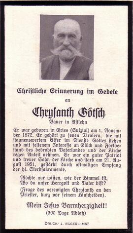 Götsch Chrysanth, +1951