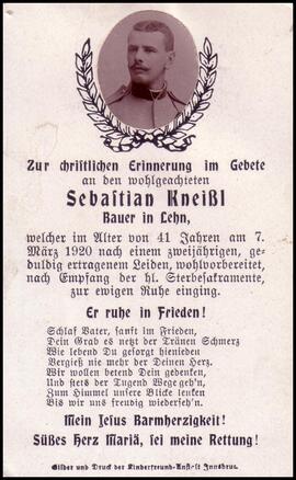 Kneißl Sebastian, +1920