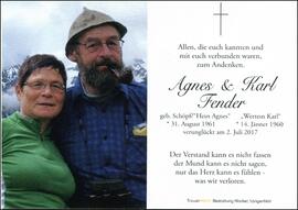 Fender Karl und Agnes, geb. Schöpf, +2017