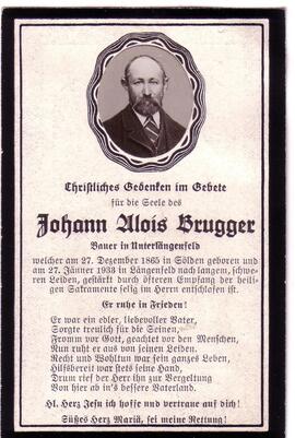 Brugger Johann Alois, +1933