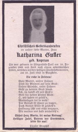 Gufler Katharina, geb. Kuprian, +1943
