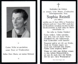Reindl Sofia, geb. Falkner, +1967