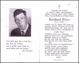 Klotz Bernhard, Huben, +1967