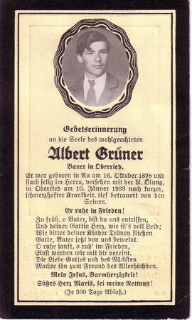 Grüner Albert, +1933
