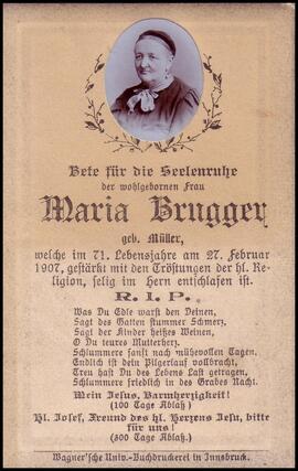 Brugger Maria, geb. Müller, +1907