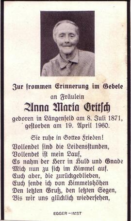 Gritsch Anna Maria, +1960