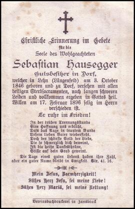 Hausegger Sebastian, +1896
