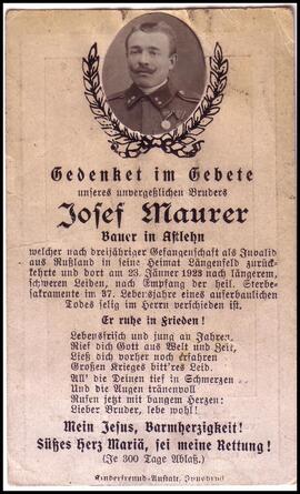 Maurer Josef, +1923