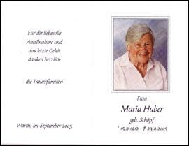 Huber Maria, geb. Schöpf, +2005