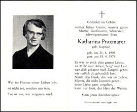 Praxmarer Katharina, geb. Kuprian, +1979