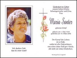 Santer Maria, geb. Schöpf, +2002