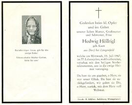 Höllrigl Hedwig, geb. Kuen, +1967