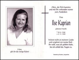 Kuprian Ilse, geb. Hawlik, +1999