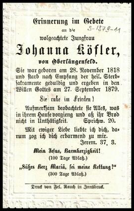 Köfler Johanna, +1879