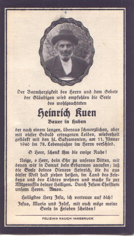 Kuen Heinrich, Huben, +1940