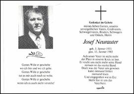 Neurauter Josef, Oberried, +1985