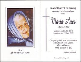 Auer Maria, geb. Schöpf, +2001